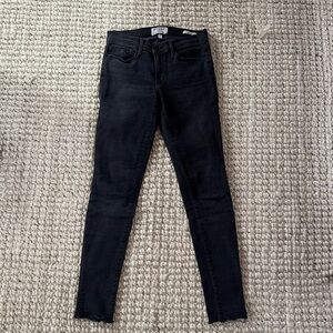 Frame Denim Black Skinny Jeans - High-Rise Slim Fit